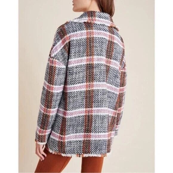 Anthropologie Eva Franco Carrie Double-Breasted Tweed Oversized Coat Size XS - Picture 4 of 10